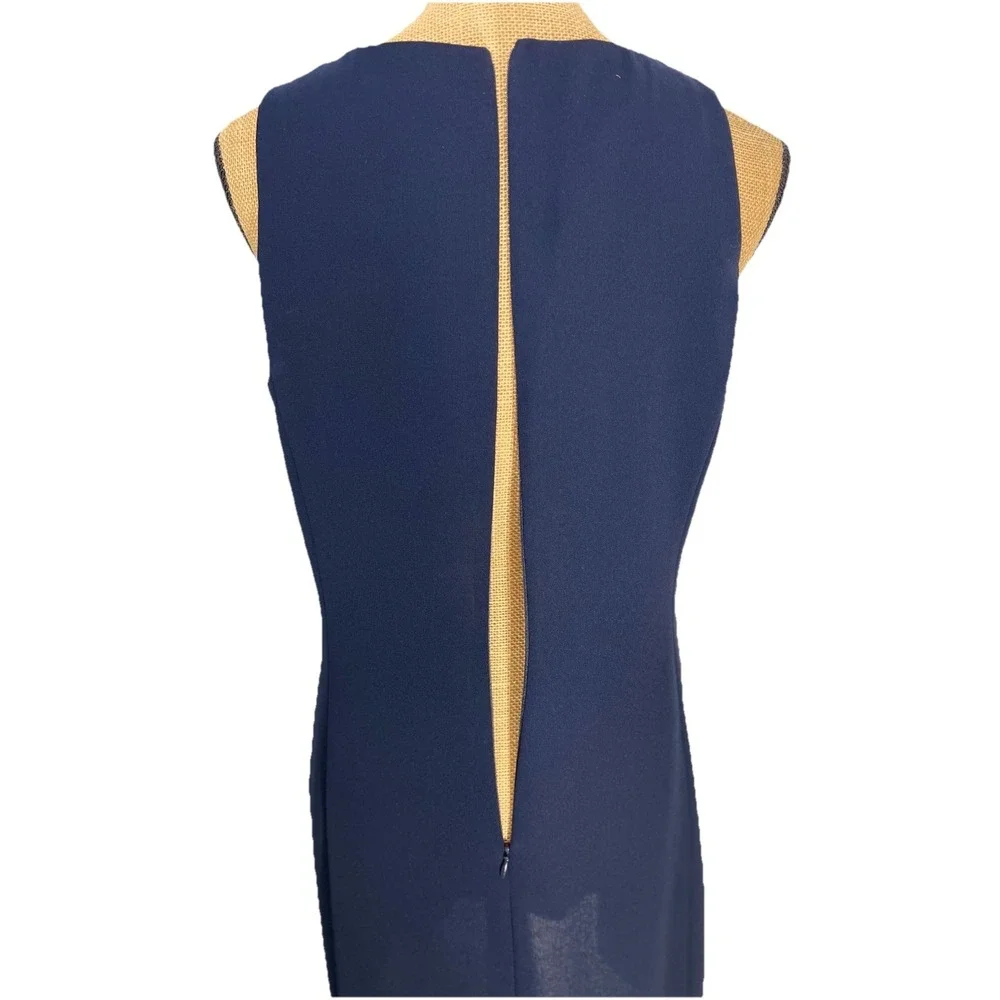 Jones New York Navy Sheath Dress Petite 12P Sleeveless Career Work Office NWT - Picture 8 of 10